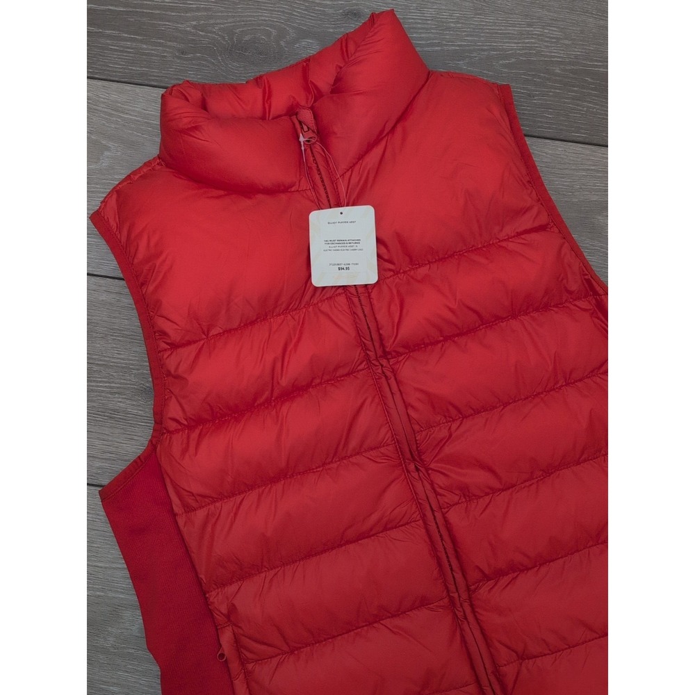 Fabletics Elliot Puffer Vest Womens Sz S Packable Full Zip Electric Cherry NWT